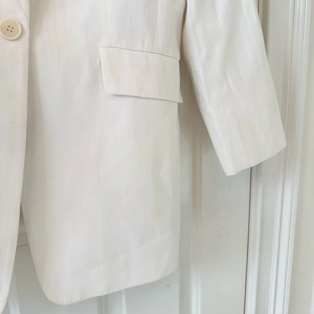 Lafayette 148 New York Blazer - Cream / White - Picture 5 of 8